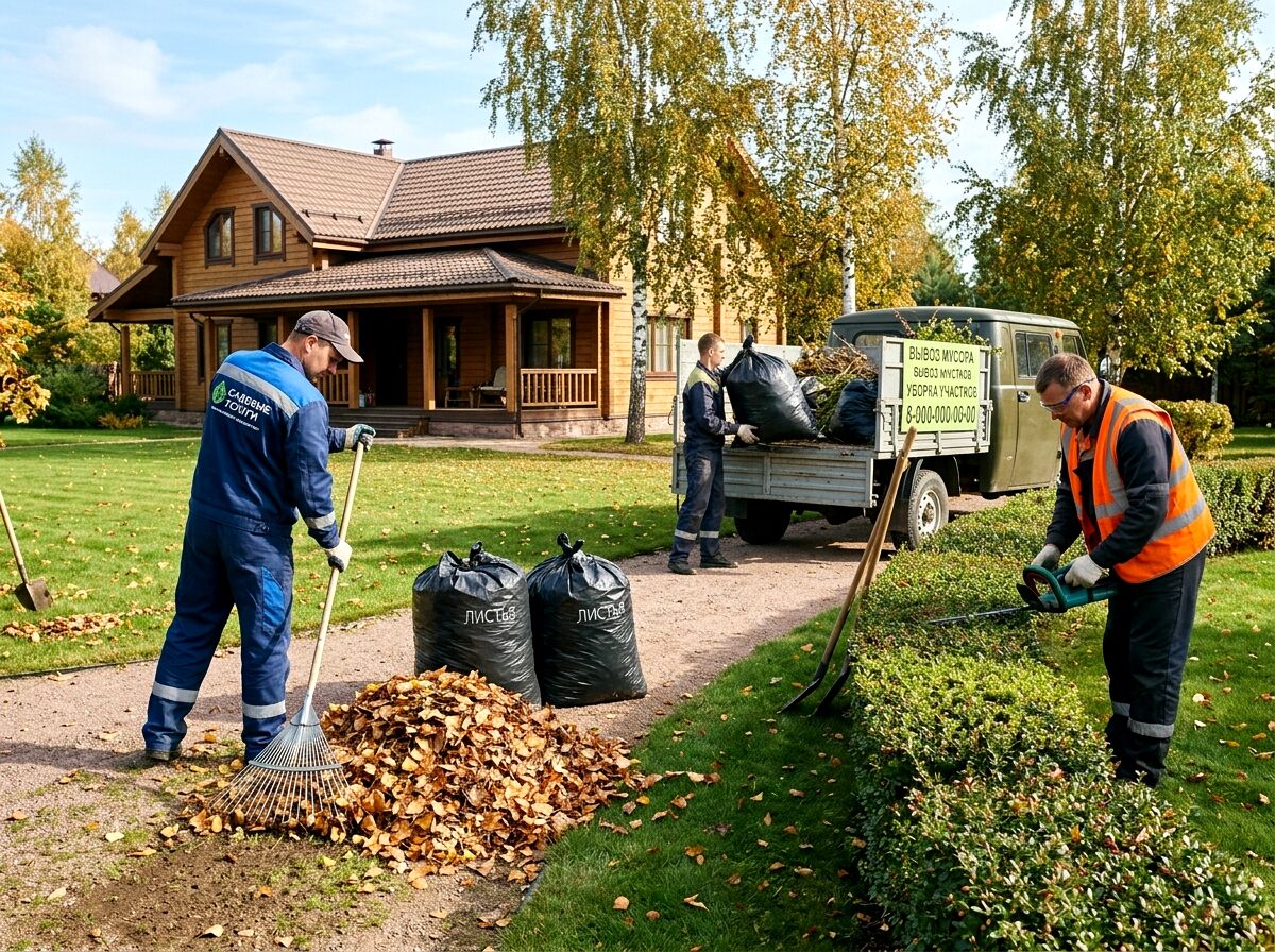 Уборка участка после зимы, д. Никулино